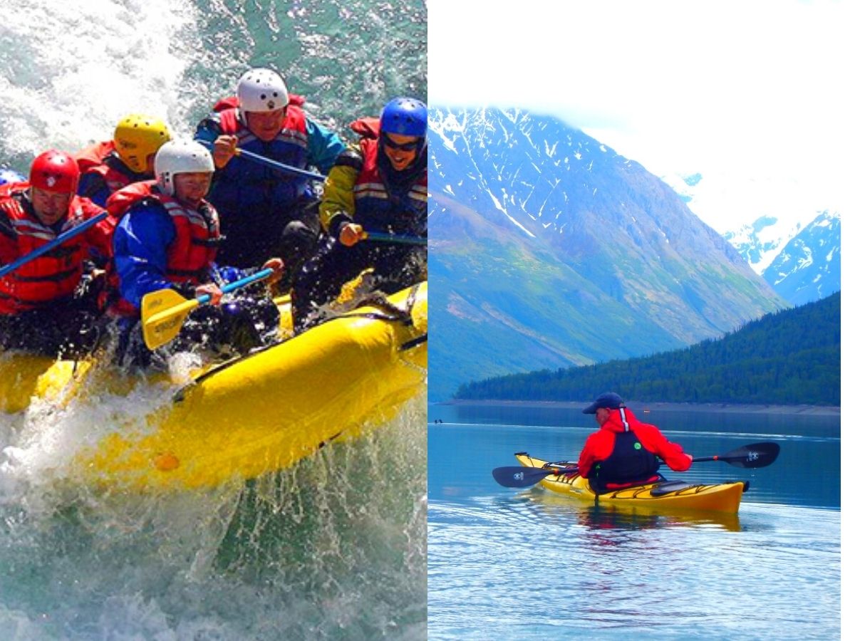 Major difference between kayaking and rafting
