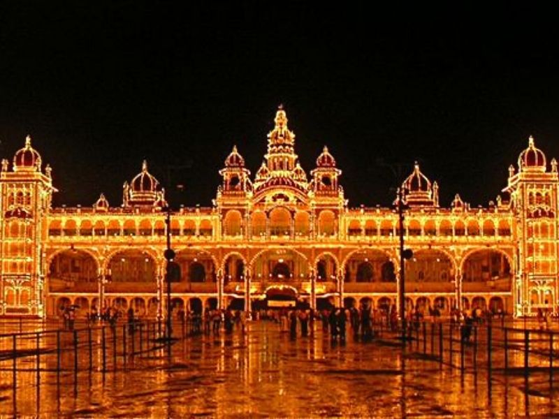 The Mysore Palace At Night
